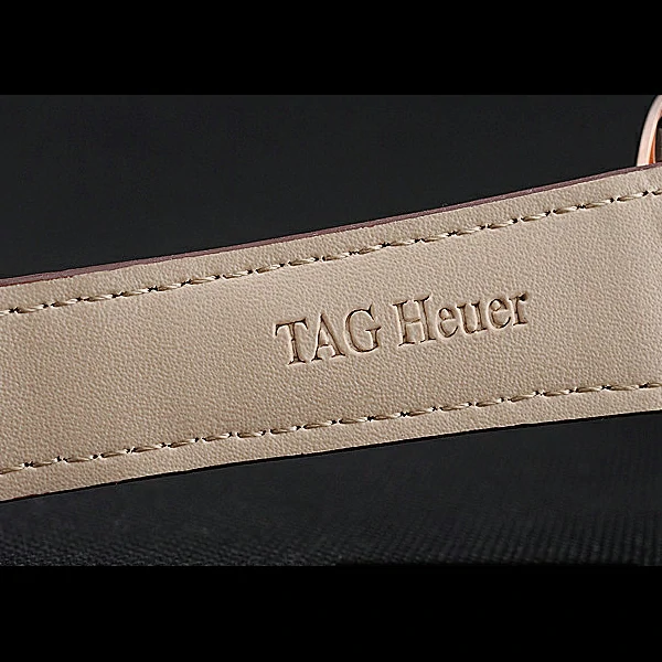 Tag Heuer Carrera Rose Gold Case White Dial Brown Leather Strap new58751
