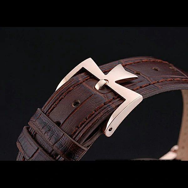 Vacheron Constantin Patrimony Traditionnelle Gold Case Brown Leather Strap new60199