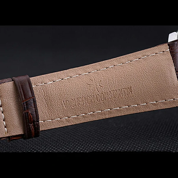 Vacheron Constantin Patrimony Traditionnelle Silver Case Brown Leather Strap new60200